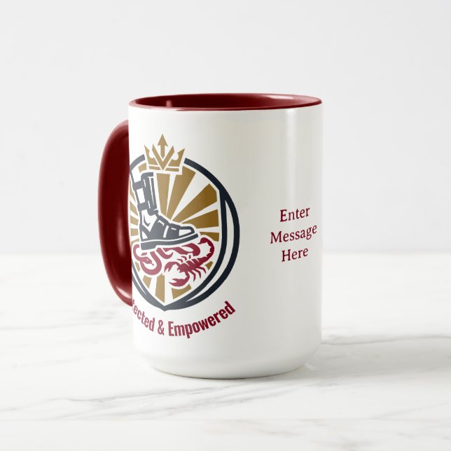 Caneca Guerreiro Cristão Empoderado Lucas 10 19 Protegido (Frente Esquerda)