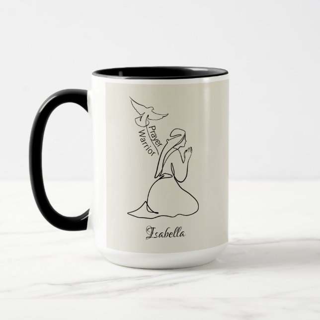 Caneca Guerreiro da Oração Design & Personalizar Nome (Esquerda)