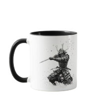 Guerreiro Samurai em Ação Arte Japonesa Cerâmica