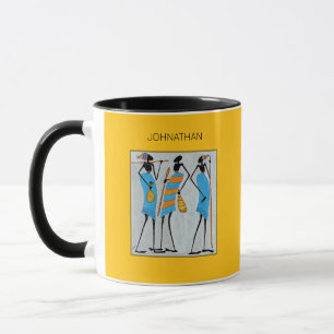 Caneca Guerreiros Maasai, Quênia, Aniversário de Arte Afr