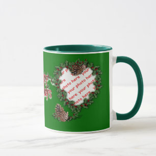 Caneca Guirlanda de coração em verde