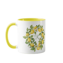 Guirlanda de limões Monogram verde amarelo  