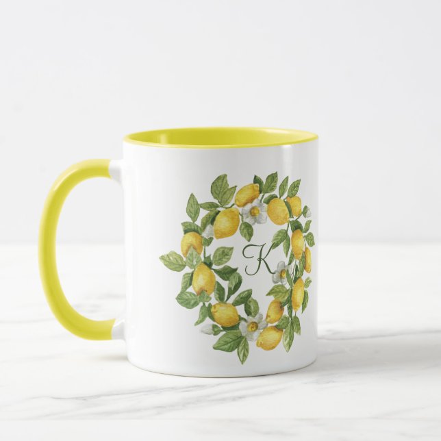 Caneca Guirlanda de limões Monogram verde amarelo   (Esquerda)