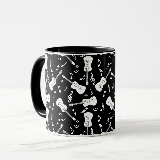 Caneca Guitar Lines Music Notes Mug (Frente Esquerda)
