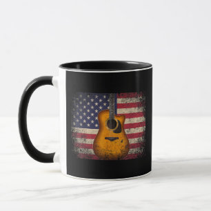 Caneca Guitarra 4 de julho Gift American Flag USA - Count