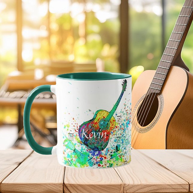 Caneca Guitarra e acordes espalham personalizados (Criador carregado)