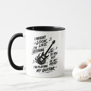 Caneca Guitarra Personalizada Eu Posso Parecer Que Estou 