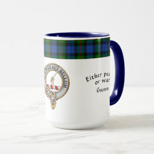 Caneca Gunn Clan Crachá Tartan & Motto
