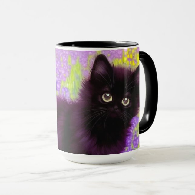 Caneca Gustav Klimt Black Kitten (Frente Esquerda)