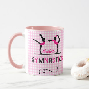 Caneca Gymnast Figures Cute Pink Personalizado