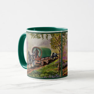 Caneca Gypsy Vanner cavalo irlandês Caravan verde