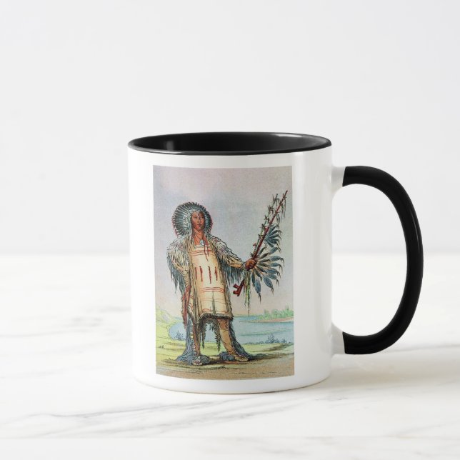 Caneca Ha-Na-Tah-Muah do indiano de Mandan, chefe do lobo (Direita)