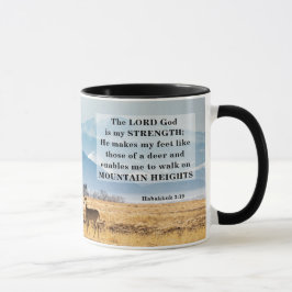 Caneca Habakkuk 3:19 O Deus SENHOR é a minha Bíblia FORTE