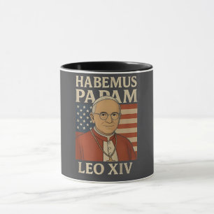 Caneca Habemus papam Papa Leão XIV Igreja Cristã