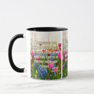 Caneca Haggai 1:10 KJV Bíblia Verso Christian Devotion Pi