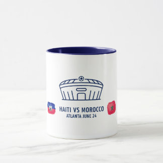 Caneca Haiti Morocco Soccer Rivalry Watercolor Flag Mug 