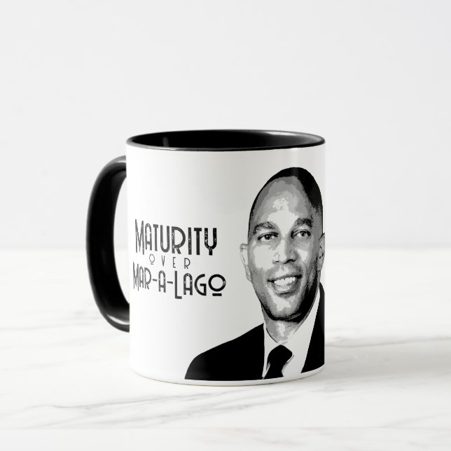 Caneca Hakeem Jeffries - Maturidade em Mar-a-Lago (Frente Esquerda)