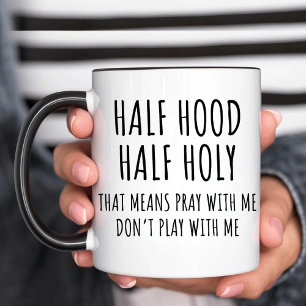 Caneca Half Hood Half Santa Engraçado