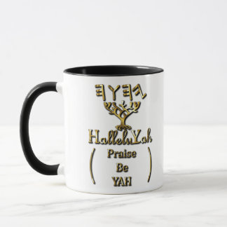 Caneca HalleluYah Elogia Seja Dourado
