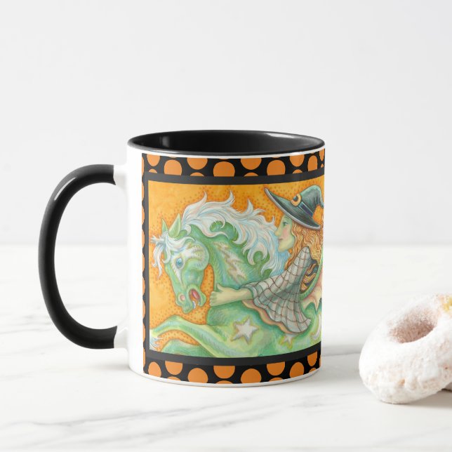 Caneca HALLOVE EVITCH E HORSE COMBO MUG Black Orange (Com Donut)