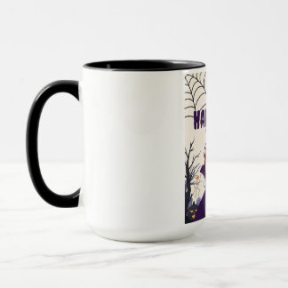 Caneca Halloween - abóbora escura e feiticeiro