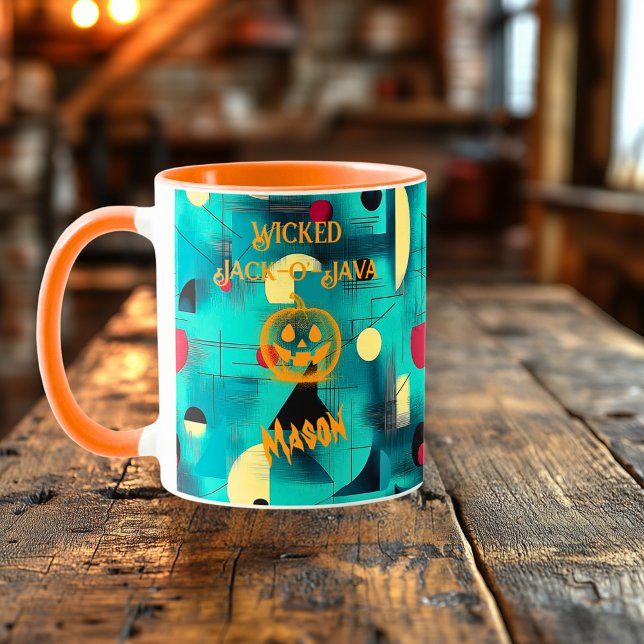 Caneca Halloween - Abobrinha Wicked Jack-o'-Java (Criador carregado)