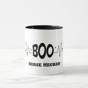 Caneca Halloween Boo EKG Personalizado