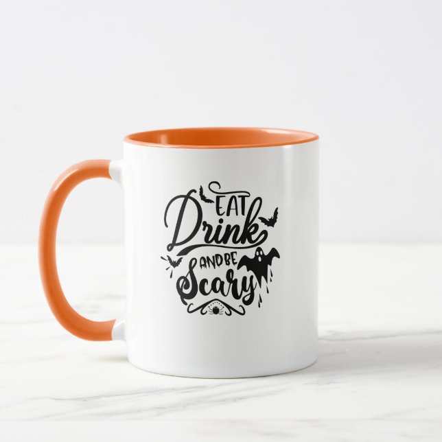 Caneca Halloween 'Coma, Beba & Seja Assustador'  (Esquerda)