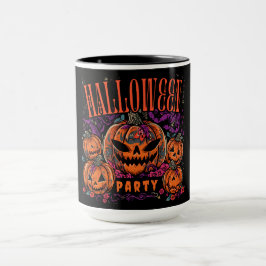 Caneca Halloween, Coven de Abóbora em Flor, Gótico