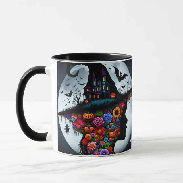 Caneca Halloween de bruxa de bruxa fantástica (Esquerda)