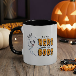 Caneca Halloween Engraçado Fantasma Pun Só Aqui para os B