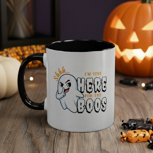 Caneca Halloween Engraçado Fantasma Pun Só Aqui para os B