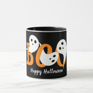 Caneca Halloween Fantasmas Boo Negro