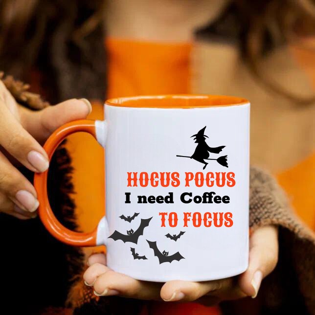 Caneca Halloween Hocus Pocus Café Foco Engraçado (Criador carregado)
