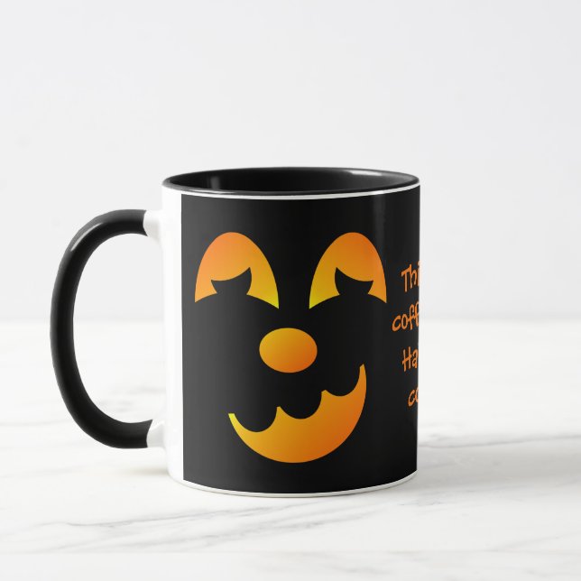 Caneca Halloween Jack-o'-lanterna Rosto Engraçado (Esquerda)