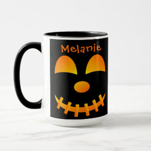 Caneca Halloween Jack-o'-lanterno - Cabeça de Bela Manga