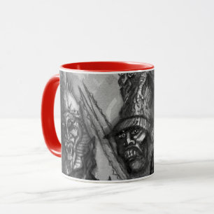 Caneca HALLOWEEN MONSTERS ORAR GUERRA preto vermelho bran
