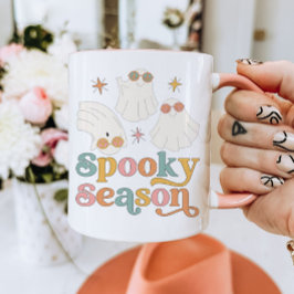 Caneca Halloween Mug Retro Cute Ghost Spooky Season Mug