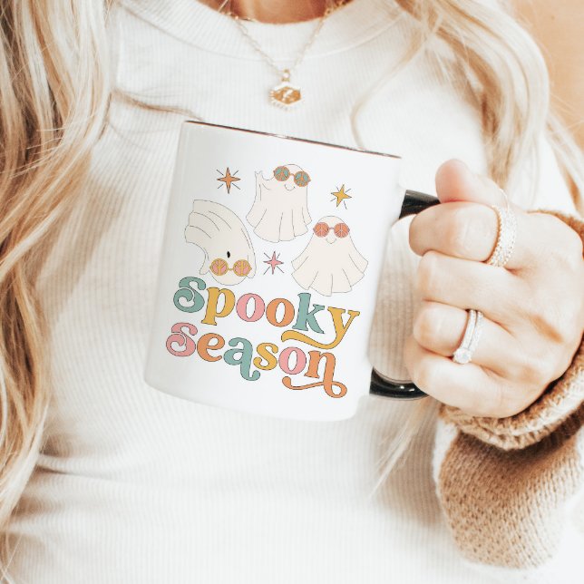 Caneca Halloween Mug Retro Cute Ghost Spooky Season Mug (Criador carregado)