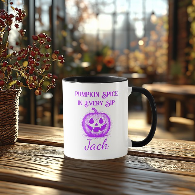 Caneca Halloween Neon Personalizado - Design de Abóbora R (Criador carregado)