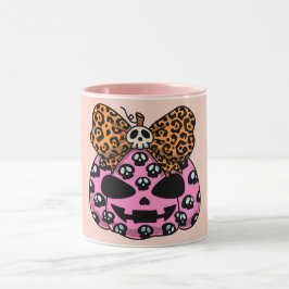 Caneca Halloween, Padrão de Caveira, Rosto de Abóbora, Mo