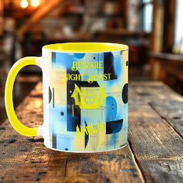 Caneca Halloween Personalizado - Noite do Morcego Amarelo