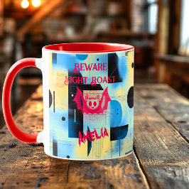 Caneca Halloween Personalizado - Passado Noturno Vermelho