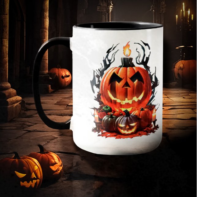 Caneca Halloween Scary Pumpkin (Criador carregado)