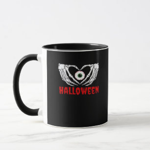 Caneca Halloween - Skeleton Mãos Coração
