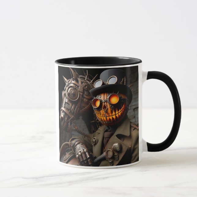 Caneca Halloween Steampunk Jack-O-Lantern Horseman (Direita)