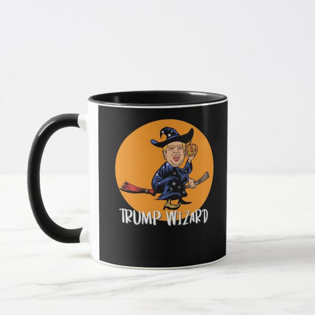 Caneca Halloween Ttrump Wizard Engraçado Clássico (Esquerda)