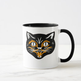 Caneca Halloween Vintage Gato Face
