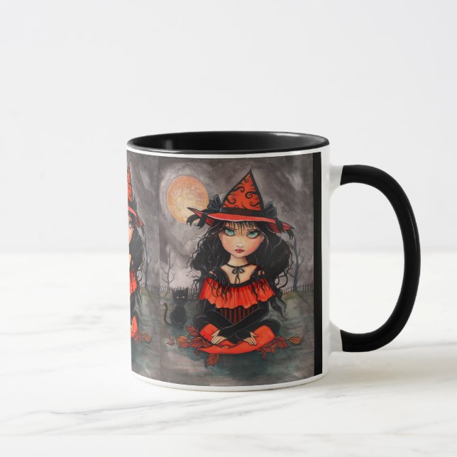 Caneca Halloween Witch Cat Mug de Molly Harrison (Direita)