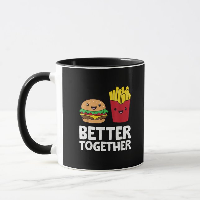 Caneca Hambúrguer E Batata Frita São Melhores Juntos Gráf (Esquerda)